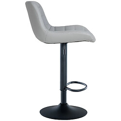 Decoshop26 Lot de 2 tabourets de bar structure métallique noir assise en PVC gris avec surpiqûres 10_0004443 pas cher