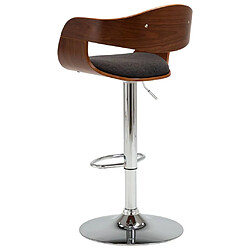 Avis vidaXL Tabouret de bar Gris Bois courbé et tissu