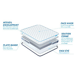 Bodycare Matelas BODYZONE+ 90x190 Ressorts ensachés, visco 5 zones Ultra épaisseur