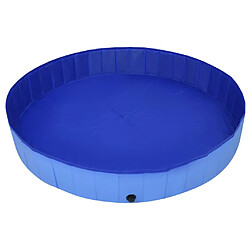 Avis vidaXL Piscine pliable pour chiens Bleu 200x30 cm PVC