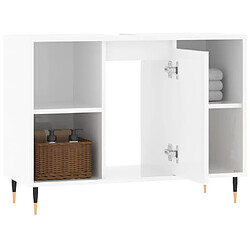 Acheter Maison Chic Armoire de salle de bain,Meuble de rangement,Meuble haut blanc brillant 80x33x60 cm -GKD466707