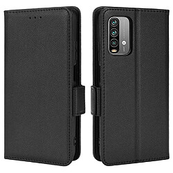 Etui en PU texture litchi, antichoc avec support noir pour votre Xiaomi Redmi Note 9 4G (Qualcomm Snapdragon 662)/Redmi 9 Power/Redmi 9T