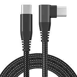 INF Chargeur USB-C avec connecteur coudé Charge rapide PD 60 W Black 2 m