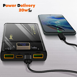 Acheter Powerbank 16000mAh USB-C 20W + 2 USB 22.5W Affichage LED LinQ TM16002 Noir