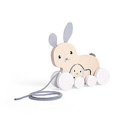 Bigjigs Toys Lapin en bois et jouet à tirer pour bébé