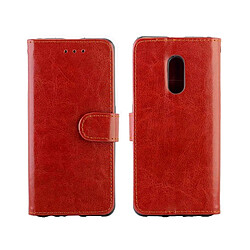 Wewoo Housse Coque Pour OPPO Realme X Étui en cuir à rabat horizontal avec texture Crazy Horse porte-cartes et porte-cartesportefeuille et cadre photo Marron