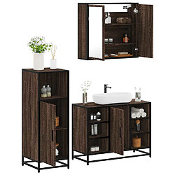 vidaXL Ensemble de meubles de salle de bain 3 pcs Chêne marron