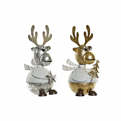 Décorations de Noël DKD Home Decor Métal Renne (14 x 13 x 27 cm) (2 pcs)