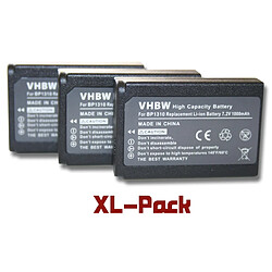 vhbw 3x batterie remplacement pour Samsung BP-1310, BP1310, ED-BP1310 pour appareil photo APRN (1000mAh, 7,2V, Li-ion)