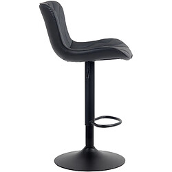 Acheter Decoshop26 Tabouret de bar chaise haute x1 avec coutures décoratives en PVC noir pieds en métal noir 10_0005166