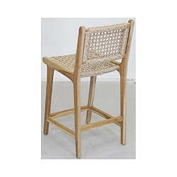 Avis Aubry Gaspard Tabouret bar en teck naturel et cannage BAIA (Lot de 2) Hauteur 100 cm.