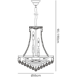 Avis Luminaire Center Suspension Frances 14 Ampoules doré/cristal