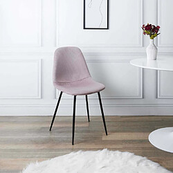 The Home Deco Factory Chaise en velours côtelé Giulia (Lot de 2) rose.