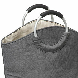 Avis Panier à Linge en Velours Trio 60cm Gris