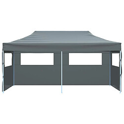 vidaXL Tente de réception pliable avec parois 3x6 m anthracite