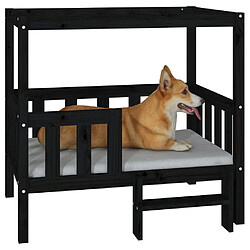 Avis vidaXL Lit pour chien Noir 95,5x73,5x90 cm Bois de pin solide