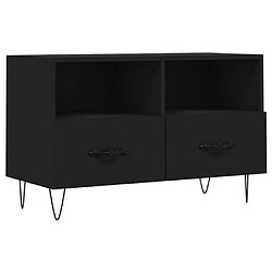 Maison Chic Meuble TV scandinave - Banc TV pour salon Noir 80x36x50 cm Bois d'ingénierie -MN22843