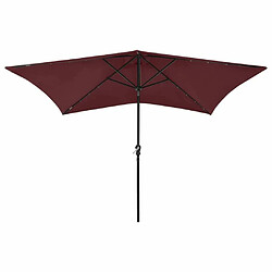 Maison Chic Parasol Jardin | Parasol avec LED et mat en acier Rouge bordeaux 2x3 m - GKD22843