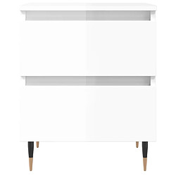 Maison Chic Lot de 2 Tables de chevet,Table de nuit,Table d'appoint pour salon blanc brillant 40x35x50 cm -MN98834 pas cher