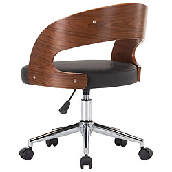 Maison Chic Chaise Gaming | Chaise pivotante de bureau Ergonomique Fauteuil Noir Bois courbé et similicuir -GKD11032 pas cher