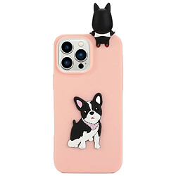 Coque en silicone Motif de dessin animé 3D, anti-chutte, anti-goutte pour votre iPhone 14 Pro - chien mignon