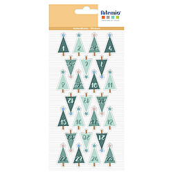 Artemio Stickers Puffies pour Calendrier de l'Avent - Sapins