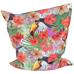 Jardindeco Maxi coussin imprimé intérieur extérieur 110 x 130 cm Toucan.