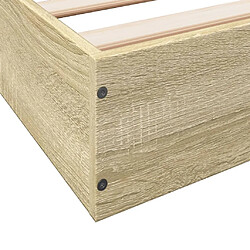 Vidaxl Cadre de lit chêne sonoma 120x190 cm bois d'ingénierie pas cher