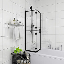 vidaXL Cabine pliable 80x140 cm Cabine de douche - Verre ESG 4 mm - Profilé aluminium - Montage facile