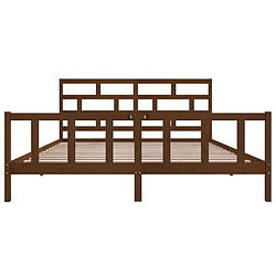 Avis vidaXL Cadre de lit sans matelas marron miel bois massif 200x200 cm