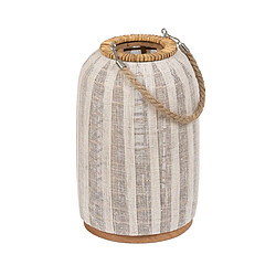 BigBuy Home Lanterne Beige Naturel Bambou Verre 20 x 20 x 33 cm