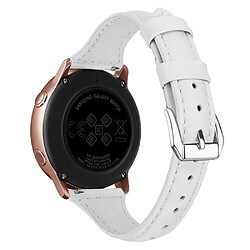 Bracelet en cuir véritable 22 mm, blanc pour votre Samsung Galaxy Watch3 45mm/Huawei Watch GT 2 Pro