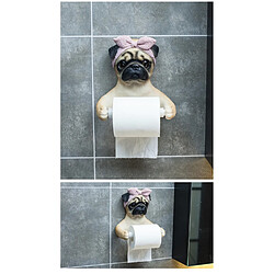 Universal Décoration résine pug chien mouchoir porte-rouleaux de papier toilette durable salle de bains animal dame chien mur accrochage papier toilette boîte(Jaune) pas cher