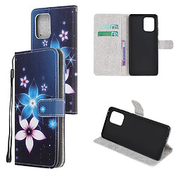 Etui en PU impression de motif texture croisée avec sangle fleurs pour votre Samsung Galaxy A91/S10 Lite