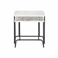 Jeu de 2 tables DKD Home Decor Blanc Noir Métal Bois MDF 51 x 43 x 49 cm