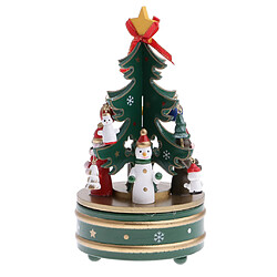 arbre de Noël avec bonhomme de neige boîte à musique horlogerie jouet cadeau de Noël décor vert pas cher