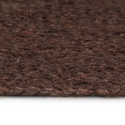 Decoshop26 Tapis fait à la main Jute Rond 90 cm Marron DEC023466 pas cher