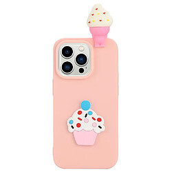 Coque en silicone Motif de dessin animé en 3D, anti-rayures pour votre iPhone 14 Pro - crème glacée