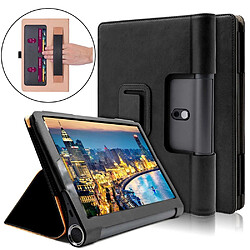 Etui en PU flip style affaires avec support et porte-cartes noir pour votre Lenovo Yoga Smart Tab 10.1