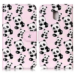 Wewoo Housse Étui pour Samsung Galaxy J5 2017 version de l'UE Brillant à l'huile Panda relief modèle Horizontal en cuir avec porte-cartes et fentes cartes porte-monnaie cadre photo