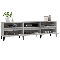 Acheter vidaXL Meuble TV gris béton 150x30x44,5 cm bois d'ingénierie