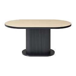 Vente-Unique Table à manger 6 personnes en MDF - Naturel et Noir - CALIENO