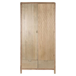 Pegane Armoire de rangement en bois MDF coloris naturel - Longueur 90 x Profondeur 40 x Hauteur 180 cm