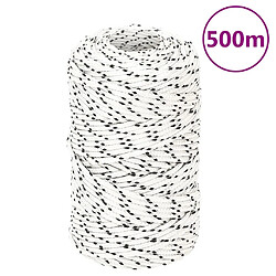 vidaXL Corde de bateau tressé Blanc 2 mmx500 m Polyester pas cher