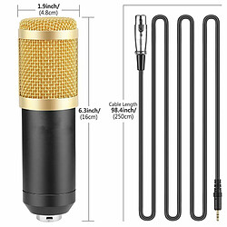 Acheter Microphone À Condensateur Micro D'Enregistrement À Réduction De Bruit Commandé Par Fil Pour Bague En Or Édition 4 Pièces/Ensemble