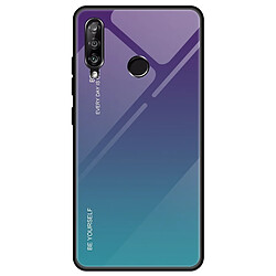 Wewoo Coque Pour Huawei Enjoy 9s / Honor 10i / 20i / P Smart + 2019 Gradient Color Glass Glass Case Purple