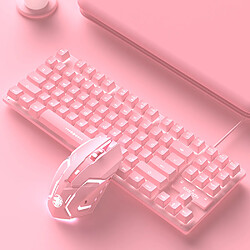 Fille mignon rose muet Office Notebook Clavier 87 touches 2 en 1