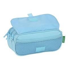 Trousse Fourre-Tout Triple Benetton Sequins Bleu clair (21,5 x 10 x 8 cm)