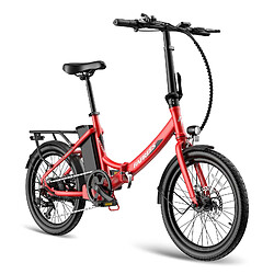 Vélo électrique FAFREES F20 Light - Moteur 250W Batterie 36V16.75Ah Assisted Autonomie 130KM Frein à Disque Mécanique - Rouge