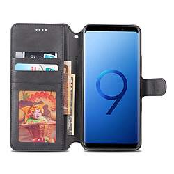 Acheter Wewoo Housse Coque Pour Galaxy S9 Plus AZNS Étui en cuir avec rabat magnétique et texture de mollet porte et logements cartes et cadre photo Noir